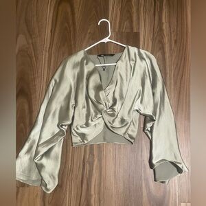 Zara Satin Effect Blouse - Sz Sm